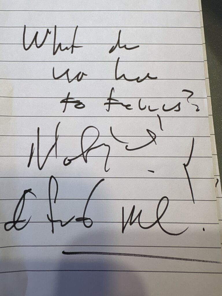A handwriting.